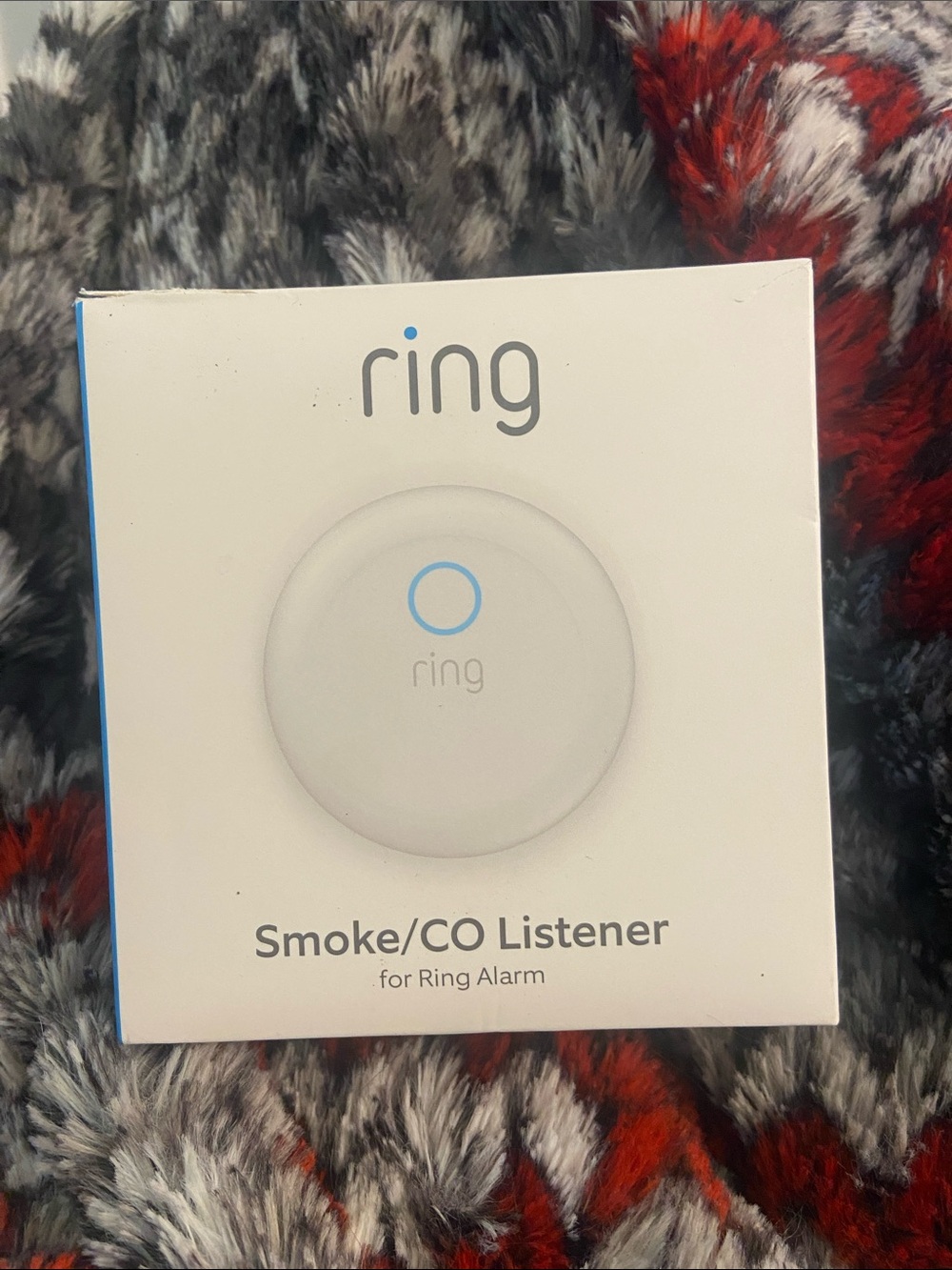 Ring Smoke/CO Listener in White with Light Blue Accent